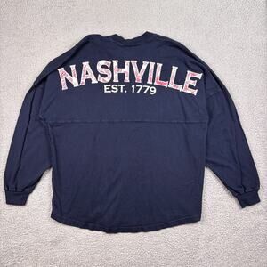 Nashville Spirit Jersey Mens Large Blue Long Sleeve Shirt Crewneck Tennessee USA